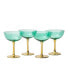 Art Deco Coupe Glasses, Set of 4