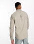 ASOS DESIGN brushed oxford shirt in vintage khaki