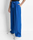 Women's Twill Tie-Front Pleated Wide-Leg Pants