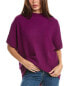 Forte Cashmere Textured Funnel Cashmere Popover Women's Purple L