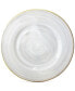 Jay Import Alabaster Glass Charger Plate With Gold-Tone Rim