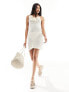 4th & Reckless fleur open knit corsage dress in cream