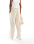 Sixth June co-ord textured trousers in beige