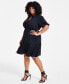 Trendy Plus Size Puff-Sleeve Tiered Mini Dress, Created for Macy's