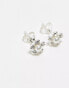 Kingsley Ryan flower & pearl stud earrings in sterling silver