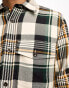 GANT heavy twill check overshirt in stone