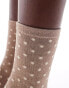 Piece glitter sock in beige spot