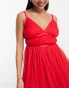 Anaya tulle maxi dress with tiered skirt in bright red