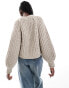 Wrangler knitted jumper with balloon sleeves in oatmeal