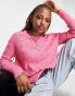 ONLY pointelle lightweight jumper in bright pink