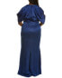 Teri Jon By Rickie Freeman Draped Gown Women's Blue 2