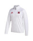 Men's White Nebraska Huskers Sideline AEROREADY Raglan Sleeve Quarter-Zip Jacket