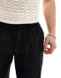 Jack & Jones wide leg crinkle trouser in black