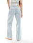 ASOS DESIGN Petite mid rise baggy boyfriend jeans in light blue