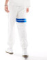 Lacoste logo joggers with contrast stripe in white