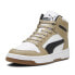 Puma Rebound Layup High Top Mens Beige, White Sneakers Casual Shoes 36957350