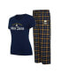 Women's Navy, Gold Notre Dame Fighting Irish Arctic T-shirt and Flannel Pants Sleep Set