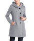 Women's Ella Asymmetrical Hooded Boucle Wool Coat with Removable Bib