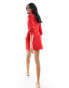 Miss Selfridge blazer dress with ruched detail in red