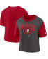 Women's Red, Pewter Tampa Bay Buccaneers High Hip Fashion T-shirt