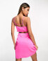 NaaNaa satin a-line cami mini dress in bright pink