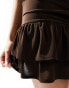 COLLUSION mini skirt with ruffle detail in brown