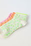 Pack of three pairs of fruit print short socks