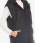 Women's Diamond Quilted Hooded Long Puffer Vest Jacket