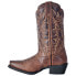 Laredo Malinda Distressed Embroidered Square Toe Cowboy Womens Brown Casual Boo