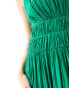 & Other Stories sleeveless midi dress with ruched and pleat detail in green