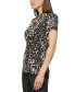 Petite Animal-Print Draped Surplice Blouse, Created for Macy's