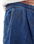 Jack & Jones denim short with drawstring waist in blue