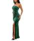 Juniors' Satin One-Shoulder Gown