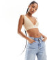 Calvin Klein Jeans rib sweater bralette in sand