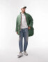 Topman oversized liner jacket with onion quilting in sage