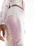 Aria Cove sequin mini skirt co-ord in pink