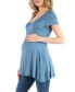 Cap Sleeve Maternity Tunic Top with Soft Flare Hem