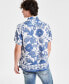 Men's Island Tropical Botanical-Print Button-Down Linen Shirt