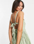 ASOS DESIGN strappy mini skater sundress in sage green