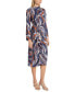 Women's Tie-Waist Wavy-Print Dress