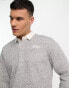 Hollister varsity logo relaxed fit rugby polo in grey marl