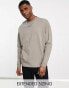 ASOS DESIGN essential oversized long sleeve t-shirt in beige