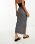 ASOS DESIGN textured twist detail midi sarong in mono spot