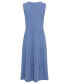 Women's 100% Cotton Sleeveless Tiered Midi Dress