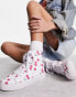 ASOS DESIGN Daz canvas high top trainers in cherry print