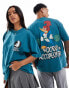 ASOS DESIGN – Oversize-T-Shirt in Mittelgrün mit Woody-Woodpecker-Prints und Unisex-Schnitt