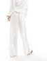 ASOS DESIGN Petite pull on trouser with linen in white