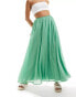 ASOS DESIGN maxi skirt with godet detail in green