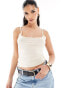 Fashionkilla super soft square neck cami top in cream