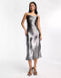 New Look foil cross back slip maxi dress in silver